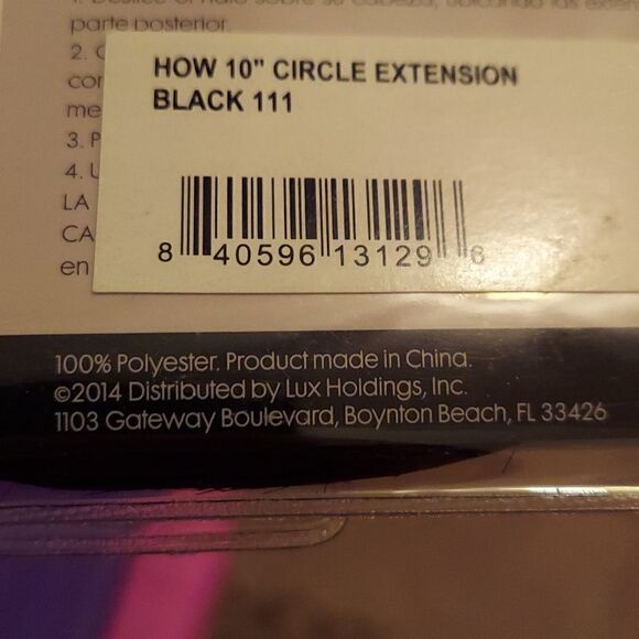 HOW Circle Hair Extension Black 10" NWT - Picture 9 of 9